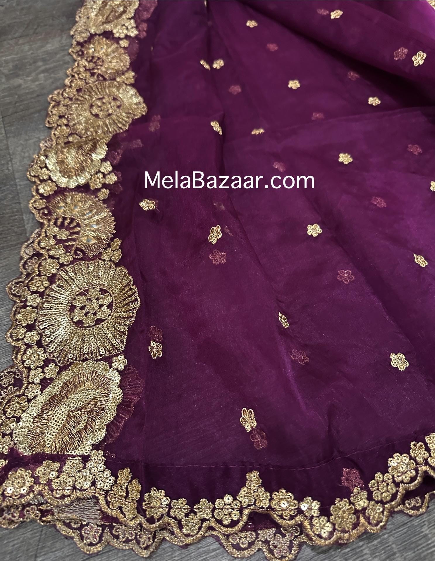 Vibrant Purple and Orange Ombre Dupatta