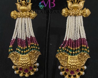 Long Indian Earrings / Statement Earrings /Free Shipping in US