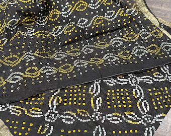 Bandhej Saree on Art Silk / Vegan Tie and dye Saree /Free Shipping in US