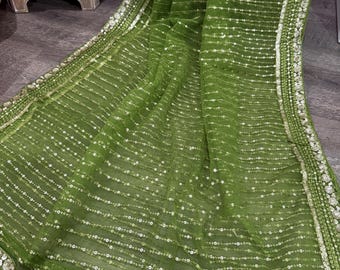 Lightweight Sequins Net Dupatta /Stole/Wrap, Free Shipping in US