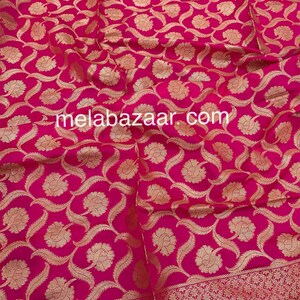 Baby Pink Woven Design Banarsi Silk Dupatta main image 0