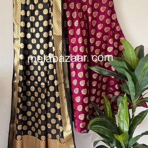 Banarsi skirt/lehenga with dupatta, on faux silk/ One Size /Fits waist upto 38 inches