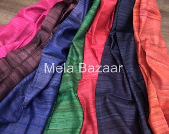 Lightweight Handwoven Pure Raw Silk Dupatta /Stole/Wrap, Free Shipping In US