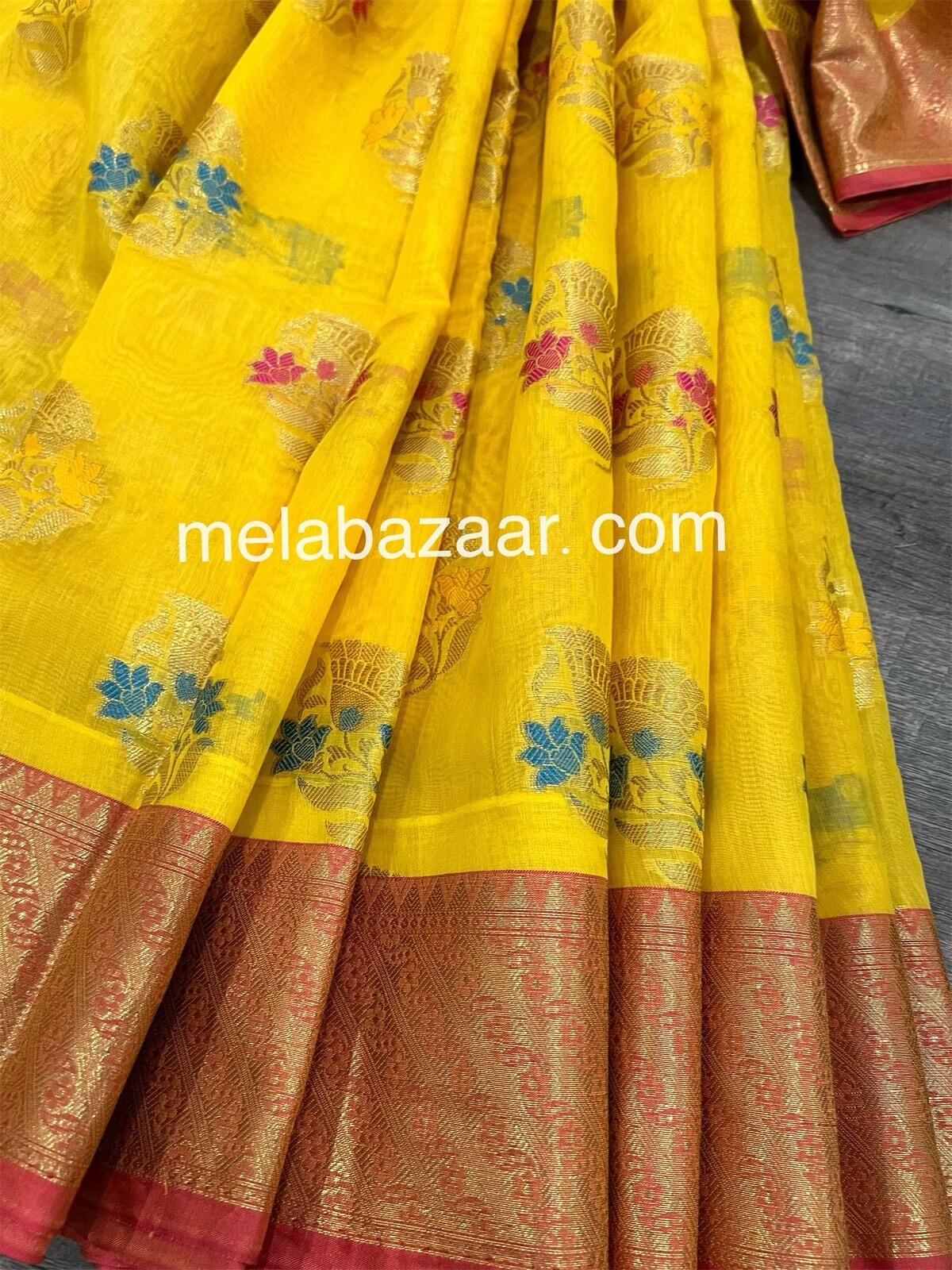 Banarsi Chanderi Cotton Saree Vegan Saree / Fall Attached Etsy
