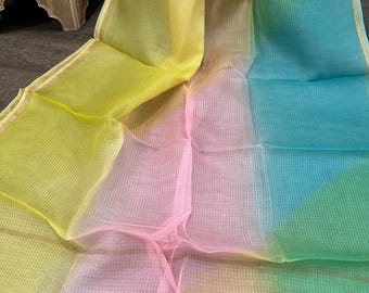 Multicolor Silk Scarf / Pure Kota Silk Dupatta /Scarf/ Free Shipping in US