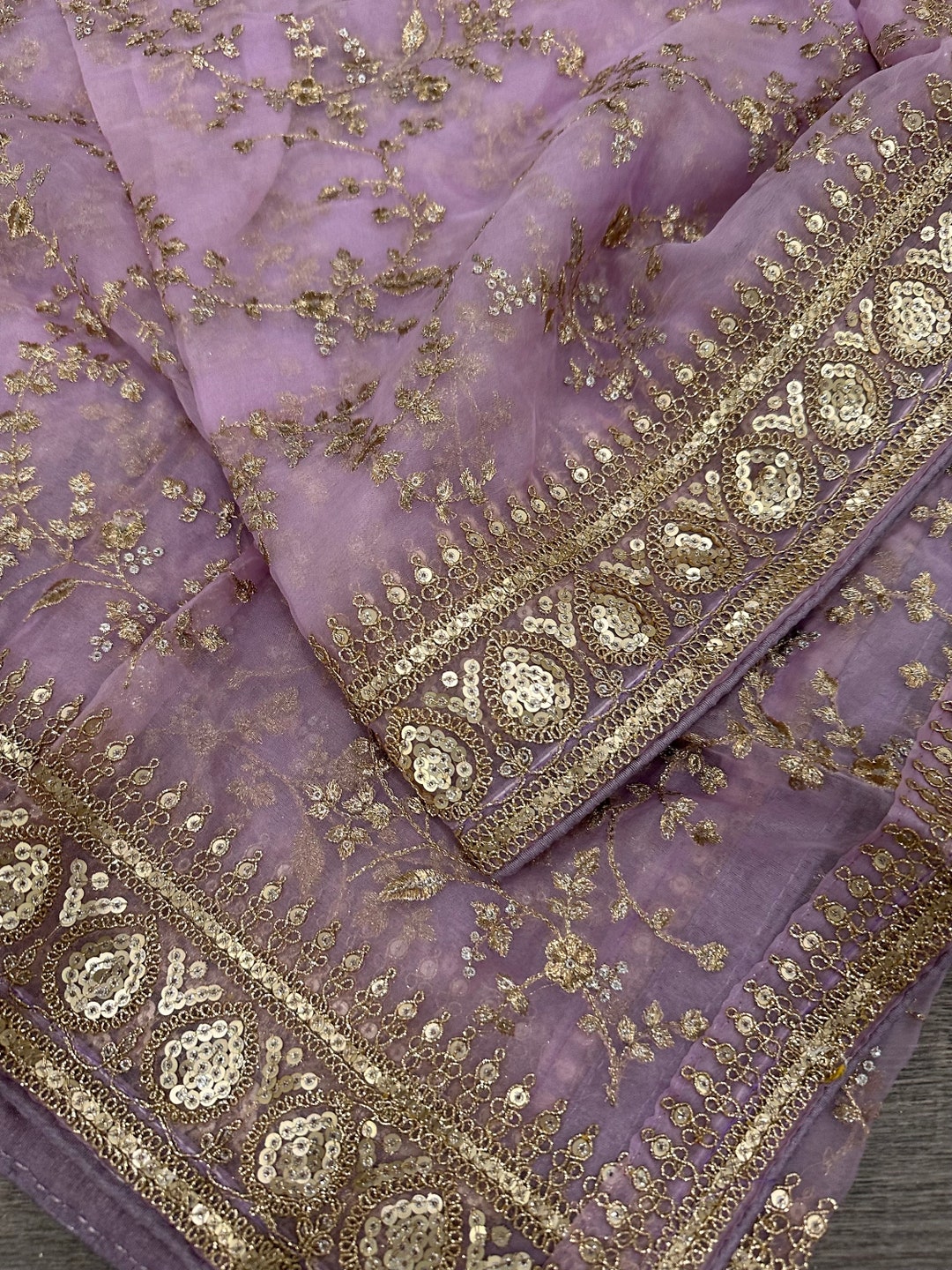 Lilac chiffon dupatta