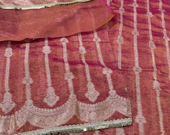 Banarsi Crush Tissue Saree /Vegan Saree Free Shipping In US