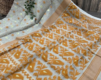 Soft Jamdani Saree / Fall Attached /Free Shipping In US