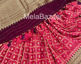 Banarsi Pure Silk Georgette Saree / Silk Mark Certified/ Free Shipping In US