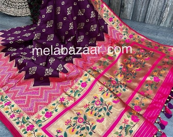Purple Paithani Silk Saree / Free Shipping In US