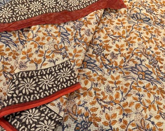 Printed Pure Cotton Kota Saree /Free Shipping in US