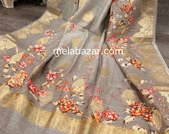 Floral Cotton Silk Banarsi Dupatta / wrap / scarf/ stole