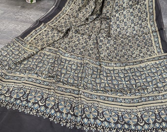 Ajrakh Dupatta na jedwabiu modalnym / Darmowa wysyłka w USA