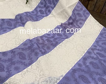 White Chikankari Saree / Pure Cotton Saree Hand Embroidered / Free Shipping In US