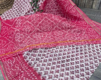 Printed Pure Cotton Kota Saree /Free Shipping in US