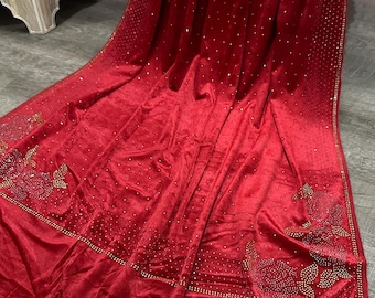Red Velvet Stole /Wrap/ Free Shipping in US
