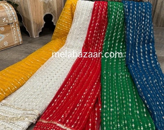 Sequins Net Dupatta Lightweight /Stole/Wrap, Free Shipping