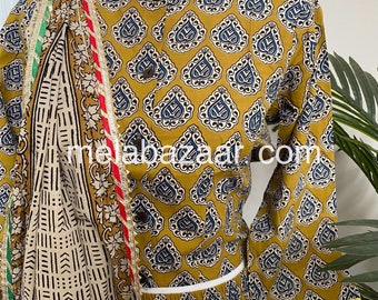 Pure cotton Block Print Skirt 3 Pc Set / Skirt,Blouse,Dupatta/ Free Shipping in US