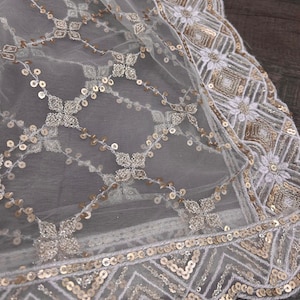 Lightweight Sequins Net Dupatta /Stole/Wrap, Free Shipping in US
