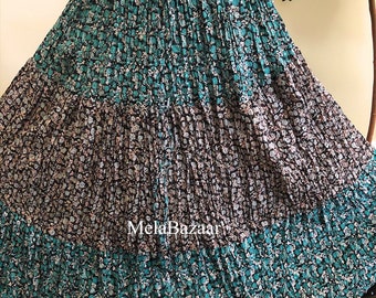 Jaipur printed cotton skirt/ One Size Fits Most/ Free Shipping