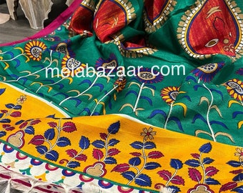 Printed Faux Silk Dupatta /Wrap/ Scarf/ Free Shipping In US