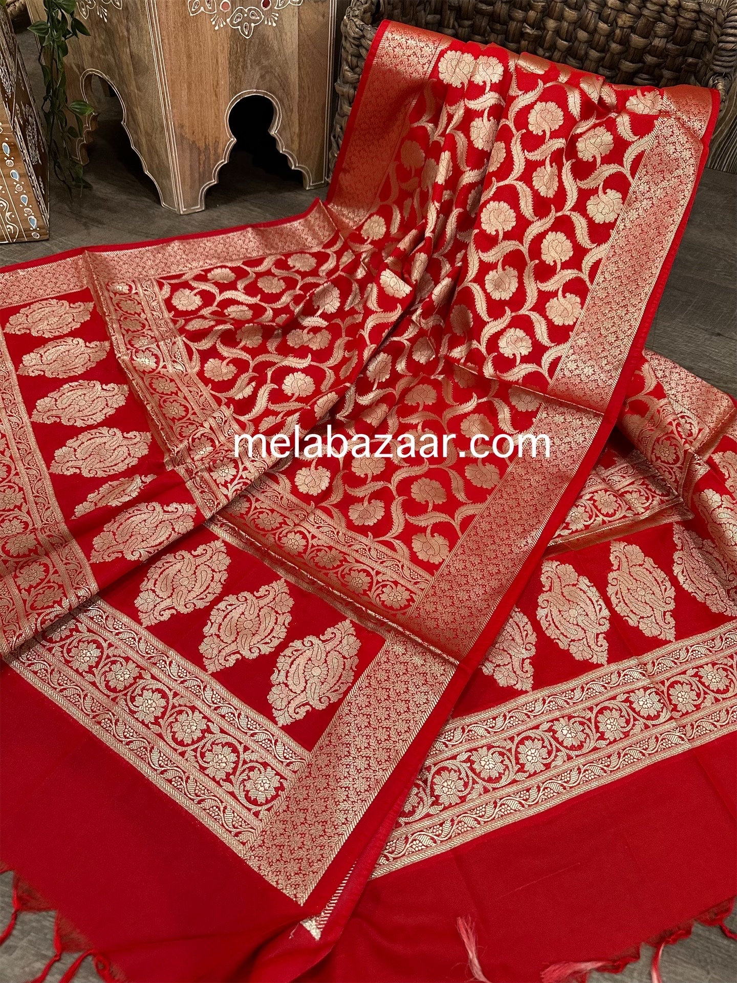 red banarasi shawl