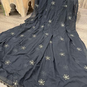 Chiffon dupatta with embroidery  / Free Shipping in US