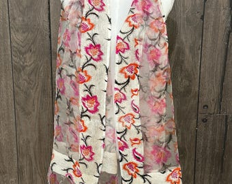 Printed Organza Scarf /Wrap /Dupatta / Holiday gift/ Ships from Ohio