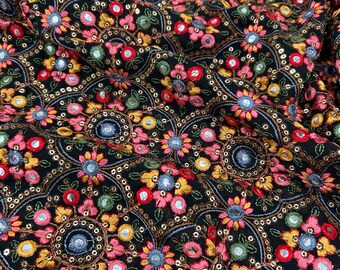 Heavy Embroidered Black Georgette Dupatta /stole/wrap/ Free Shipping in US