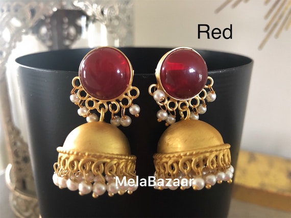Beautiful and lightweight Indian Earrings Jhumka/ Free Shipping in US