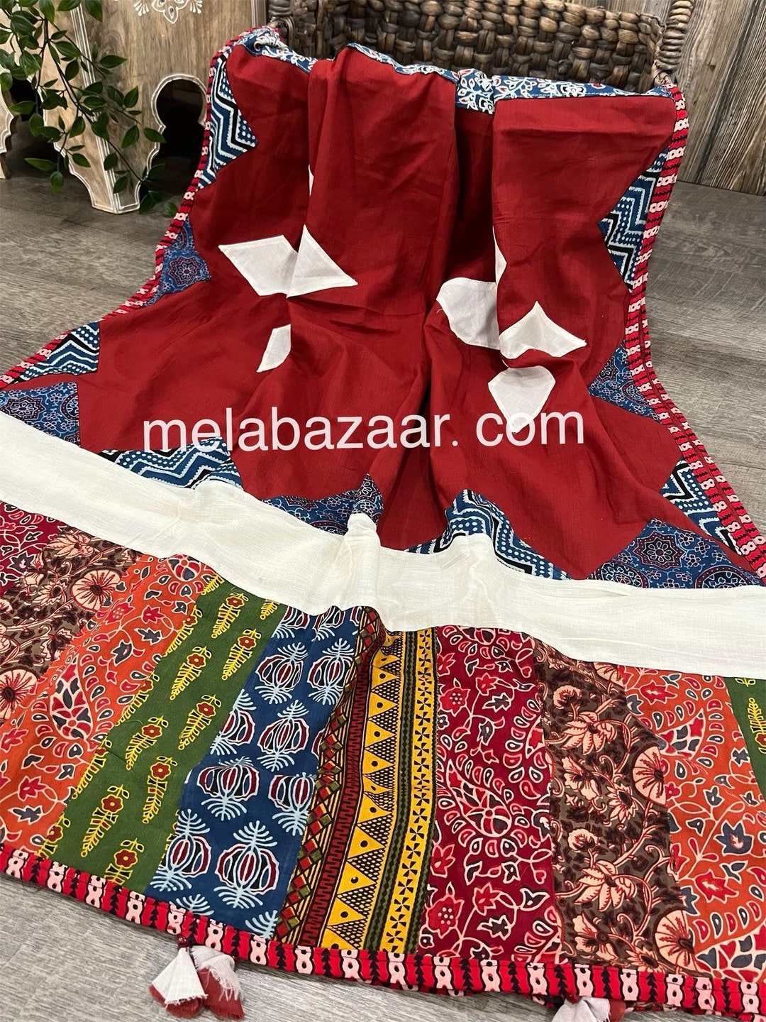 Kapas Red Ajrakh Dupatta