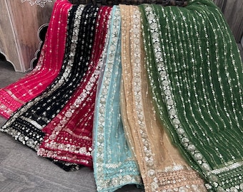 Lightweight Sequins Net Dupatta /Stole/Wrap, Free Shipping in US