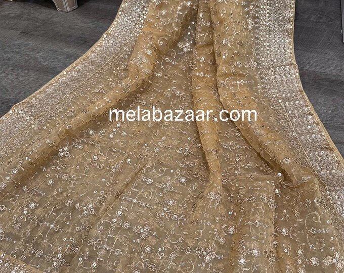 Marigold Halter Set With Organza dupatta