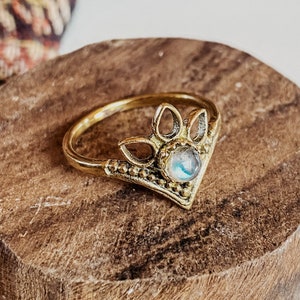 Shah Goldener Labradorit Ring I Hochzeitsgeschenk I Bohemianstil I Heiledelstein I spiritueller Schmuck I Ringkunst I Gemstone.Journey