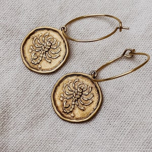 Scorpio Star Sign Earrings hoop I individual zodiac present I scorpion I boho earrings in gold I esoteric I Brassearrings I Gemstone Journey