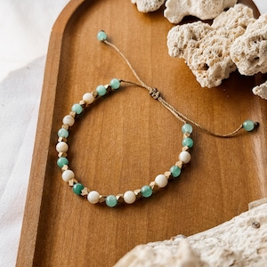 Leela Armband Amazonit I Gold Blau I Edelsteinarmband I Festival I Geschenk für sie I handgemacht I Spiritueller Schmuck I Gemstonejourney imagen 2
