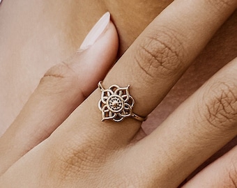 Mandalaya Boho Ring I Freundschaftsring I Geschenk für beste Freundin I Boho Ring I Gypsy Tribal I goldener Ring I Gemstone.Journey