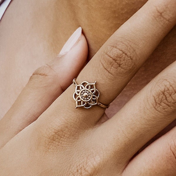 Mandalaya Boho Ring I Freundschaftsring I Geschenk für beste Freundin I Boho Ring I Gypsy Tribal I goldener Ring I Gemstone.Journey