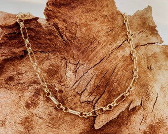 Minimalistische Halsketten Damen • Gold Silber Rosé • Dezente Gliederhalskette • Filigrane Choker Kette Frauen & Mädchen • Geschenk für Sie