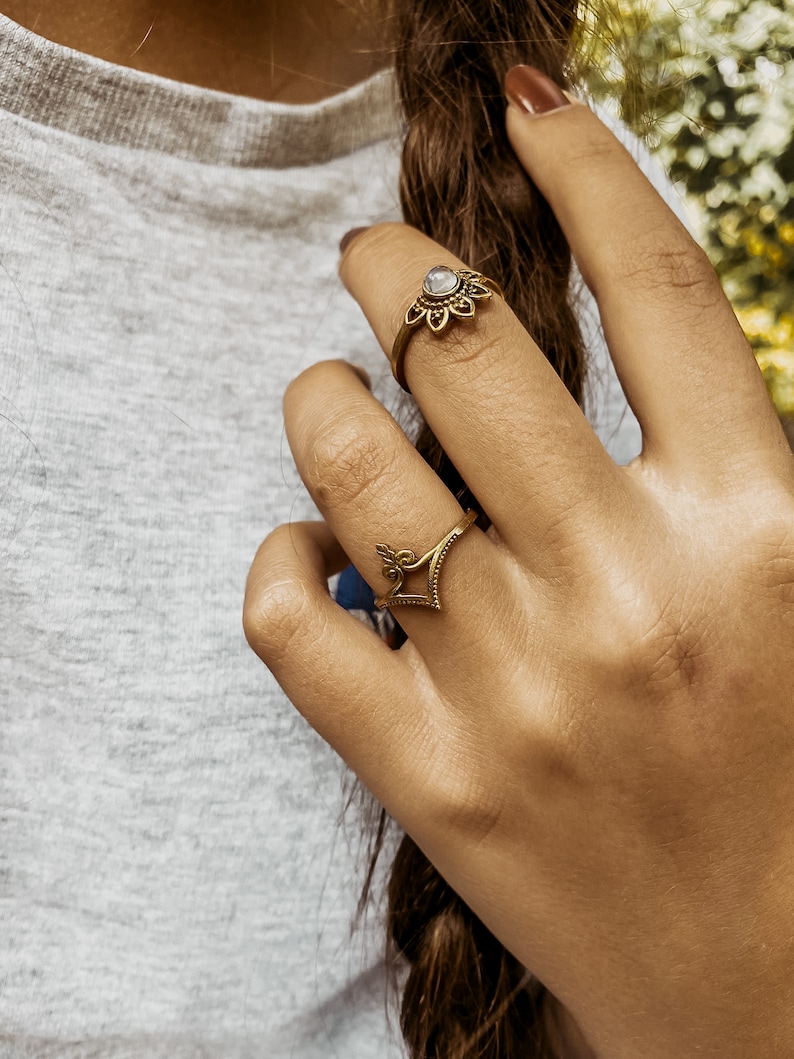 Shira Mandala Boho Ring I Freundschaftsring I Geschenk für beste Freundin I Boho Ring I Gypsy Tribal I goldener Ring I Gemstone.Journey Bild 2