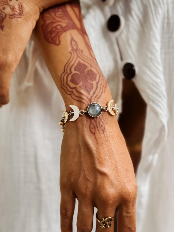 MondSpirit Armband Mondstein I Labradorit Edelstein I Edelsteinarmband I Geschenk sie I Handschmuck I spiritueller Schmuck I gemstonejourney