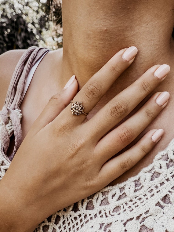 Mandalaya Boho Ring I Freundschaftsring I Geschenk für beste Freundin I Boho Ring I Gypsy Tribal I goldener Ring I Gemstone.Journey