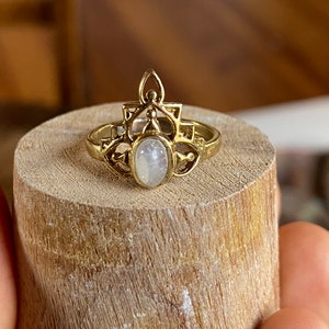 B-Ware Zaina Moonstone Boho Ring I Gemstonering I Present for wife I Boho Gemstones I Tribal Boho I Brass ring I Gemstone Journey immagine 9