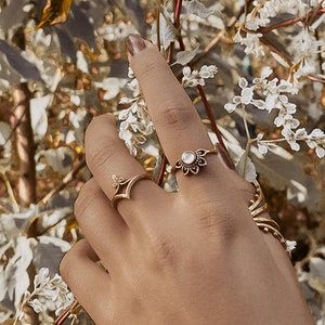 Shira Mandala Boho Ring I Freundschaftsring I Geschenk für beste Freundin I Boho Ring I Gypsy Tribal I goldener Ring I Gemstone.Journey Bild 3