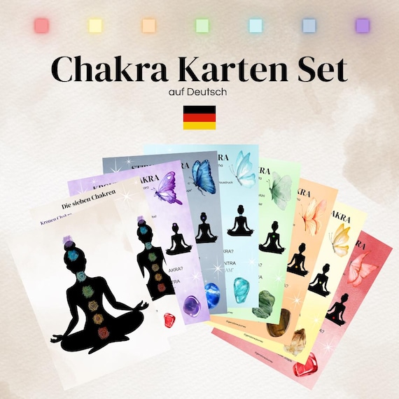 Chakra Karten Set, Chakra Balancierende Ratgeber für Energieausgleich und spirituelles Wohlbefinden, Chakra Kristalle & Edelsteine