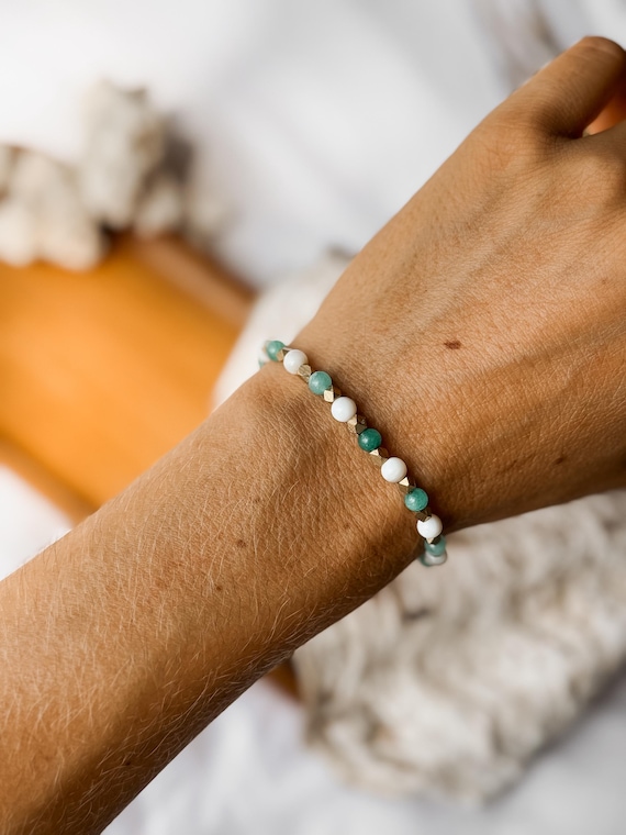 Leela Armband Amazonit I Gold Blau I Edelsteinarmband I Festival I Geschenk für sie I handgemacht I spiritueller Schmuck I gemstonejourney