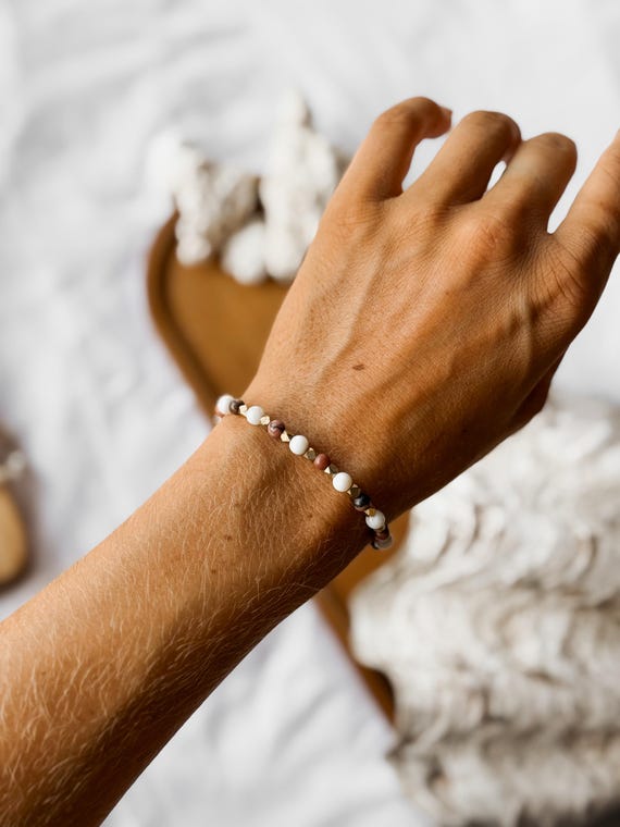 Leela Armband Rhodonit I Gold Lila I Edelsteinarmband I Festival I Geschenk für sie I hand I spiritueller Schmuck I gemstonejourney