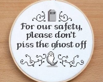 Don't Anger The Ghost - Cross Stitch Pattern