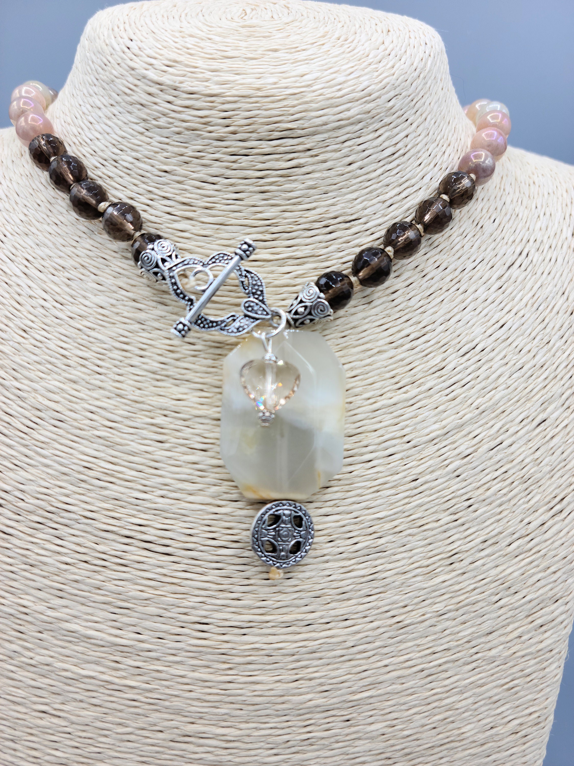 Kuan Yin Healing Mala.... Maansteen en rookkwarts edelsteen Etsy