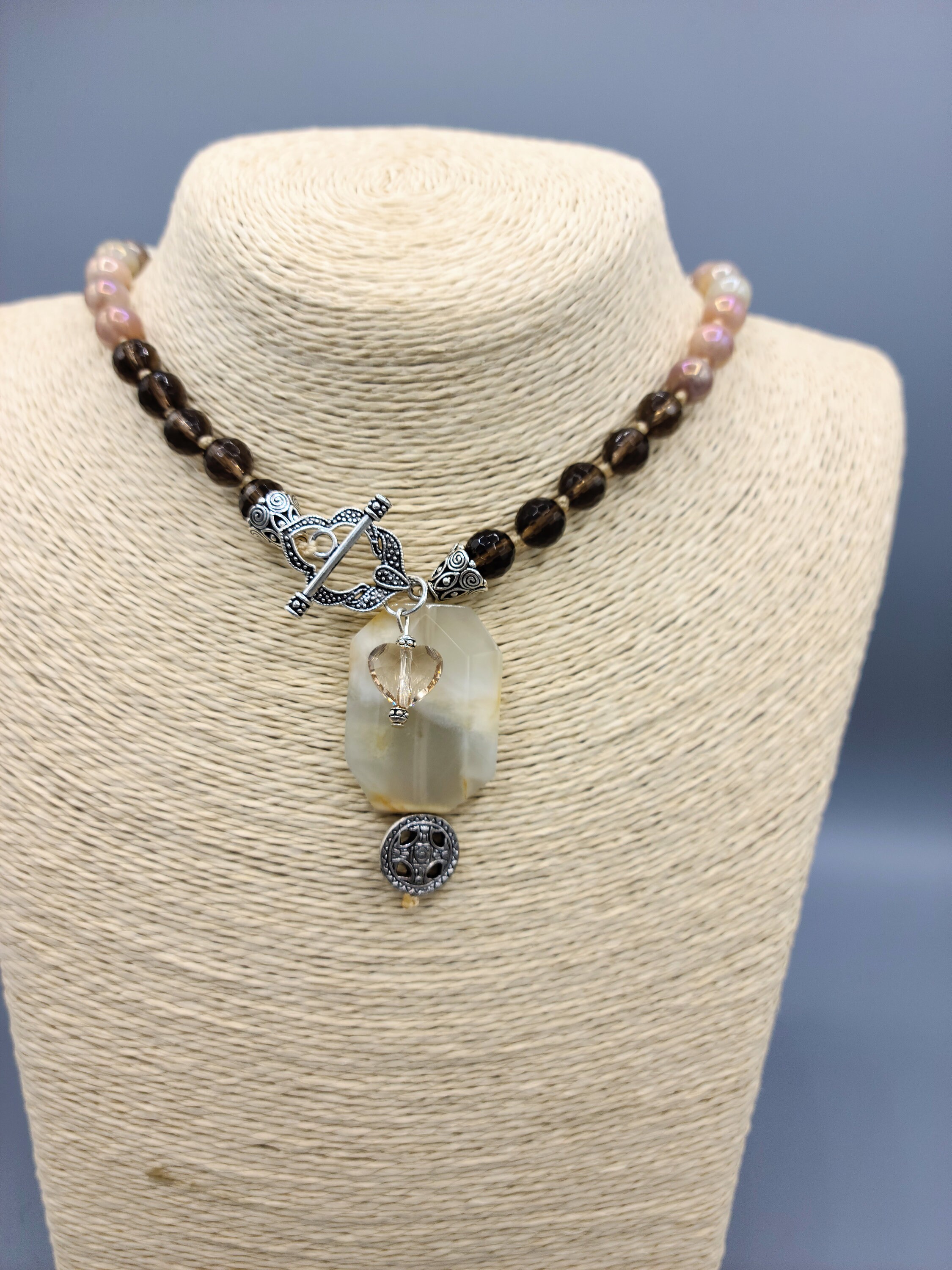 Kuan Yin Healing Mala.... Maansteen en rookkwarts edelsteen Etsy